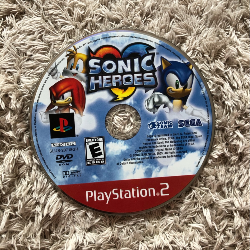 Sonic Heroes PlayStation 2 Game Disc